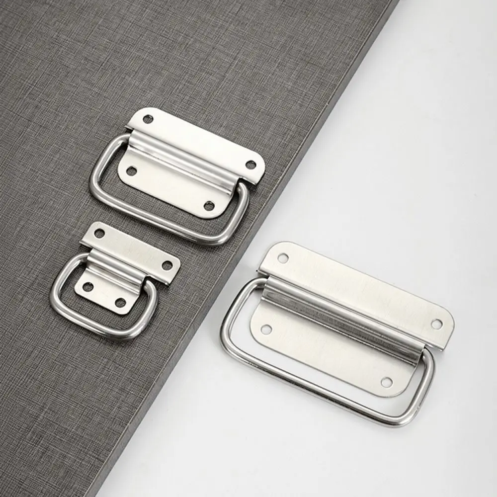 Stainless Steel Folding Handle Industrial Equipment Case Pull Hardware For Tool Box Container Storage Carry Grip