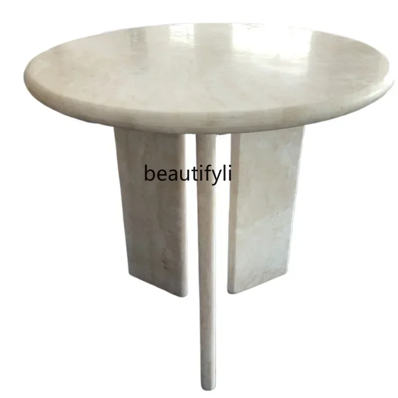 

Fashion Style Dining Table Designer round French Style Home Tea Marble Art Cave Stone Dining Table