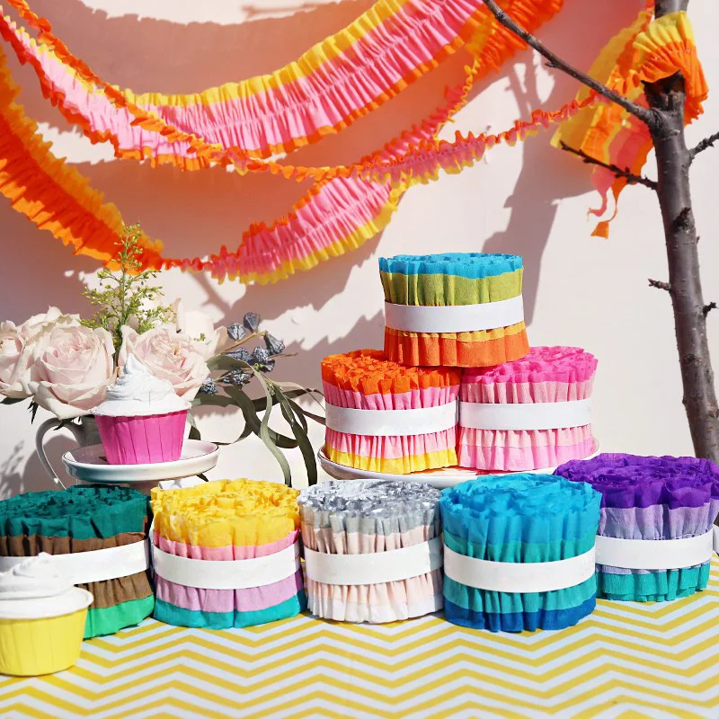 3M Macaron Colorful Crepe Paper Roll Set Pull Flower Streamer New Year Wedding Happy Birthday Party Decor Christmas Babyshower