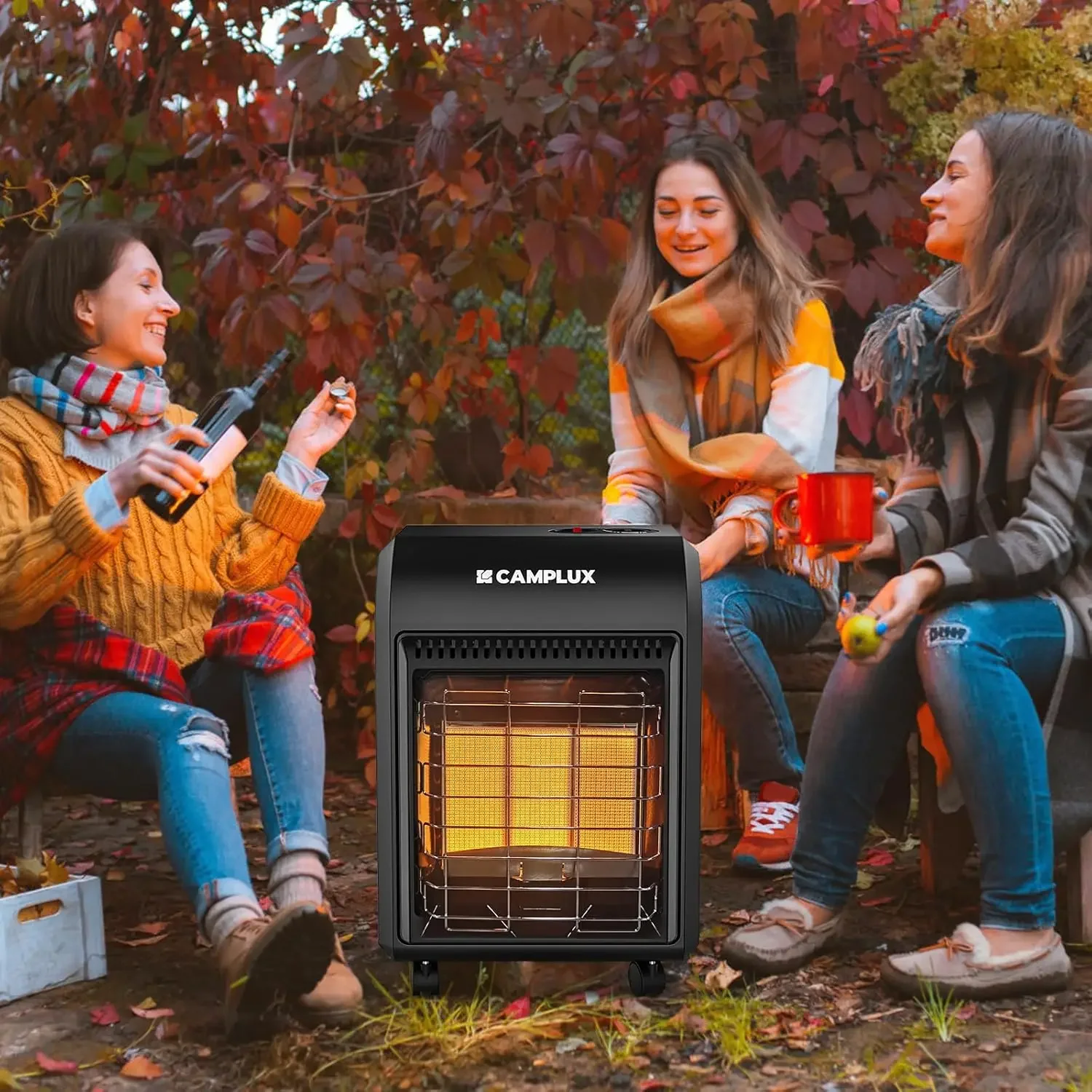 Propane Heater, CAMPLUX Outdoor Heater Garage Heater, 6000 to 18000 BTU 3 Setting Portable Buddy Heater with ODS & Tip-over Prot