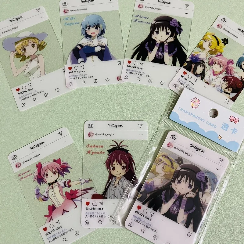6Pcs/Set New Kawaii Anime Three-Inch Photo Props Diy Cartoon Pvc Transparent Card Collection Card Birthday Gift