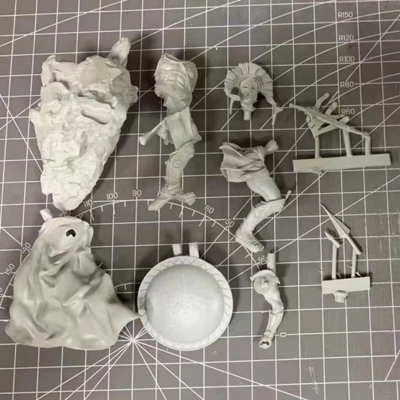 Spartan Warrior, Maßstab 1:24, Vollharz-Figur, Modellbausatz, zum Zusammenbauen von Miniaturen, unmontiert, unbemalt, zum Sammeln von Hobbyspielzeug, Geschenken