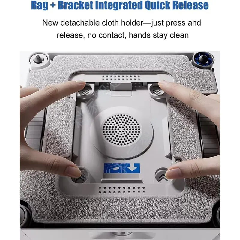 【PARTY  DAY】For ECOVACS Winbot W3 Omni Cleaning Cloth Base Station Edition 4Pcs Mop Cloth With Holder Cloth Bracket Vacuum Parts