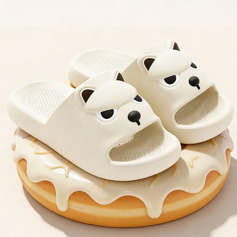 Cartoon Puppy EVA Slides Men Women Summer Non Slip Bathroom Slippers Thick Home Indoor Outdoor Beach Casual Couple dog Sandals