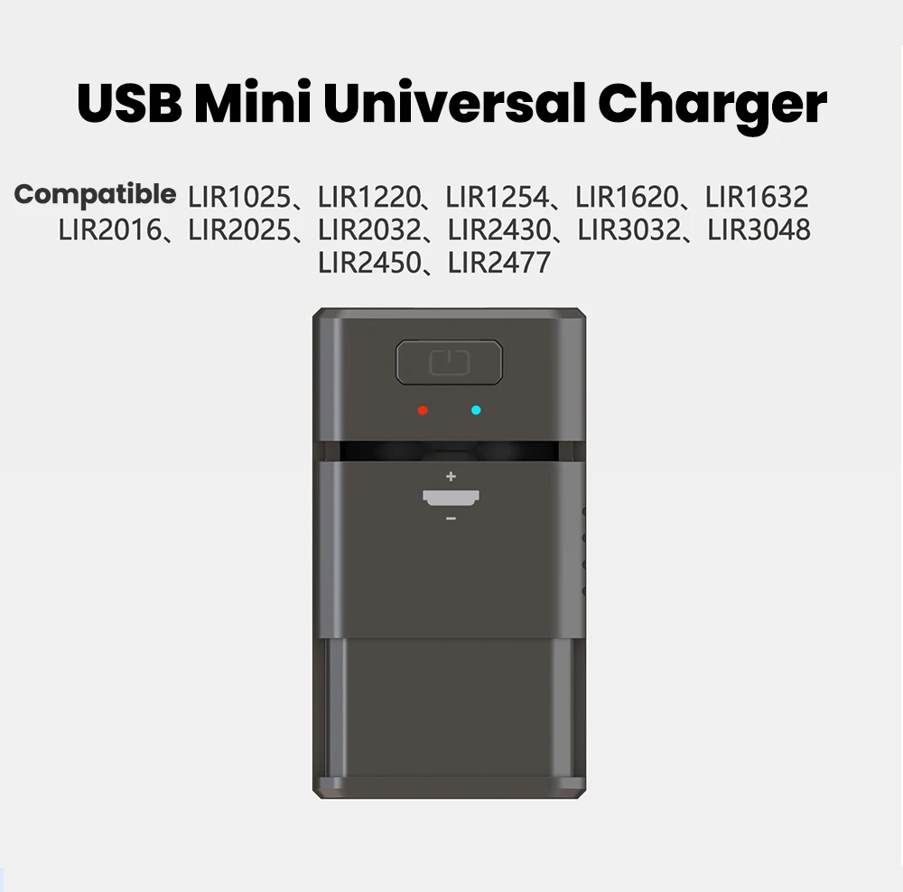LIR Lithium-Knopfbatterie-Ladegerät Typ C, wiederaufladbar für LIR1620 2032 2477 2450, universelles Autoschlüssel-Fernbedienungsladegerät mit LED – Detail 6