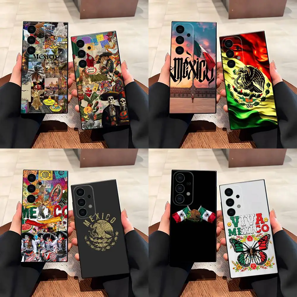 

Mexico National Emblem Flag Phone Case For Samsung S25,S24,S21,S22,S23,S30,Ultra,S20,Plus,Fe,Lite,5G Black Cover