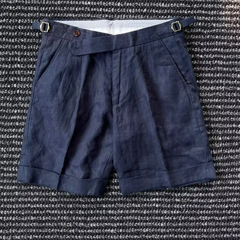 New 2026 Shorts Slim-fitting Trend Summer Korean Men's Casual Suit Medium Half Pants Navy Small West Suit Short Pants Hombre