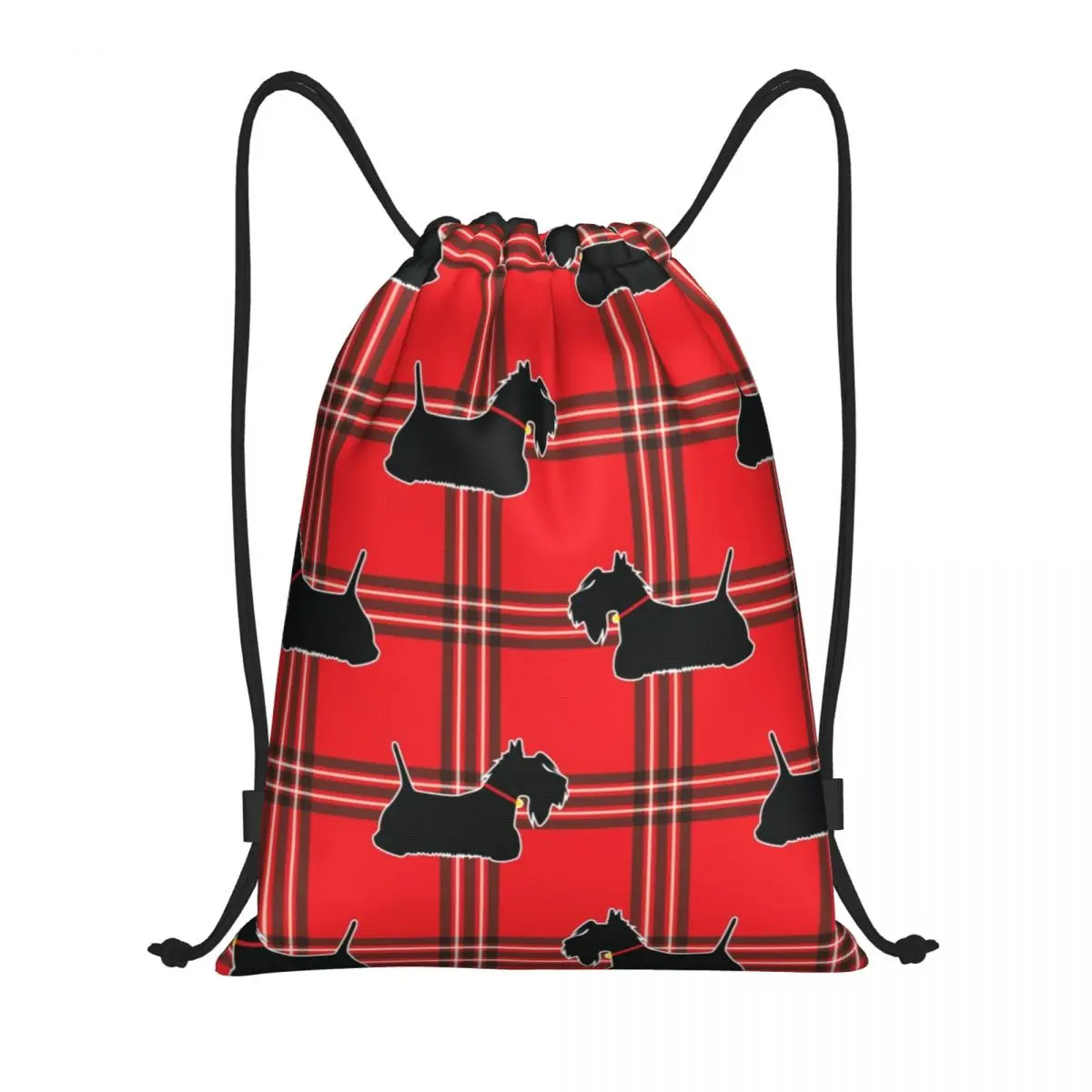 Scottie Dogs Drawstring Backpack Sports Gym Bag for Women Men Pet Scottish Dog Training Sackpack