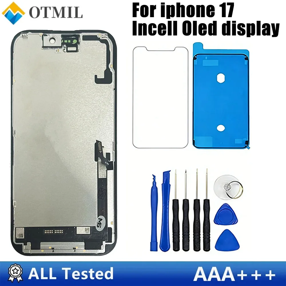Pantalla OLED Incell LCD para iPhone 17, Digitalizador de Pantalla Táctil 3D para Reemplazo de Pantalla 17, Ensamblaje Incell + Herramientas