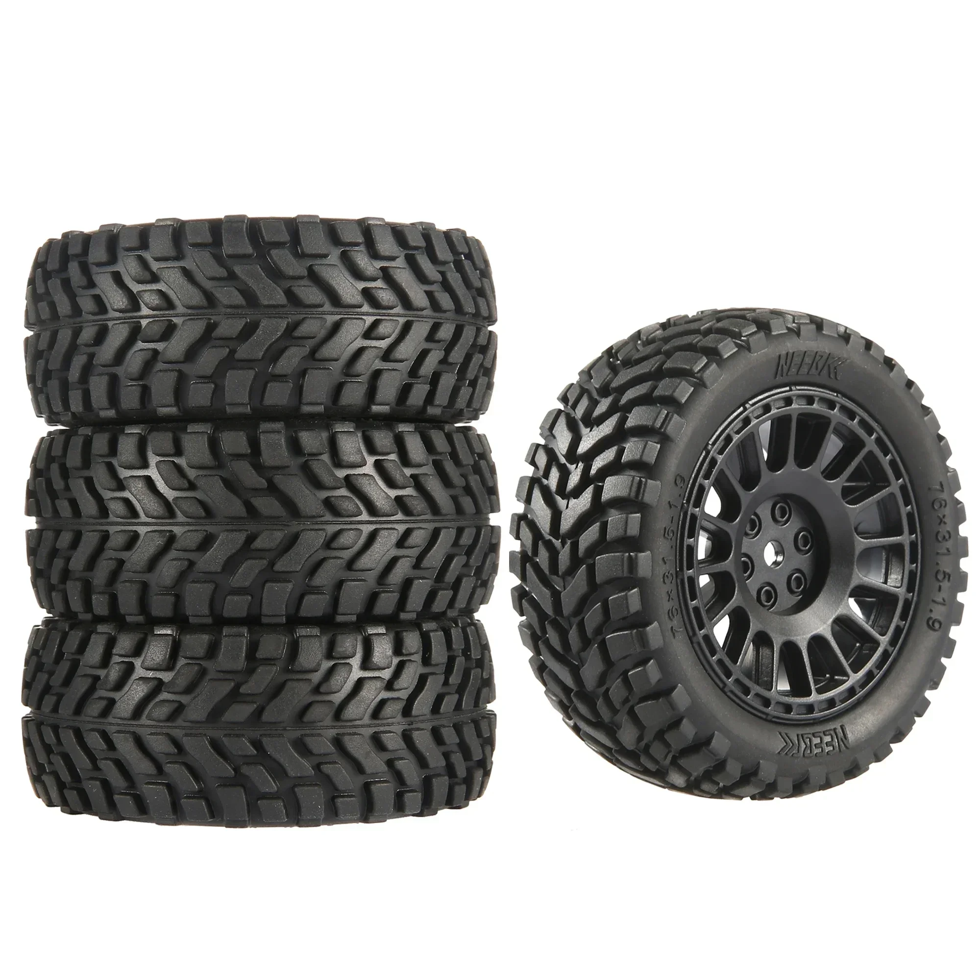 4PCS NEEBRC 1.9inch 75mm Tires 12mm Hex Hubs Wheels for 1/14 1/16 1/10 RC Racing Car Wltoys 144010 144001 Scx10 Traxxas Trx-4