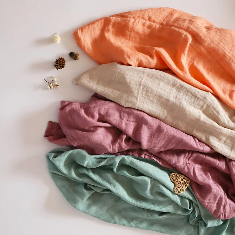 Musselina Bamboo Baby Blanket, Recém-nascido Swaddle Wrap, Toalha de banho, Mochila Infantil, Capa Do Carrinho, Macio, 2 Camadas, 120x120cm, 0-36m