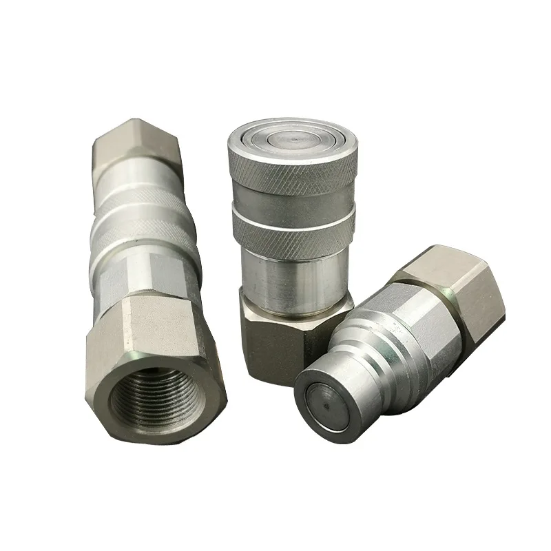 Flat Face FF -1'' Push-in Quick Connector for Excavator Hydraulic Hose Joint Action Coupling ISO16028 Connect