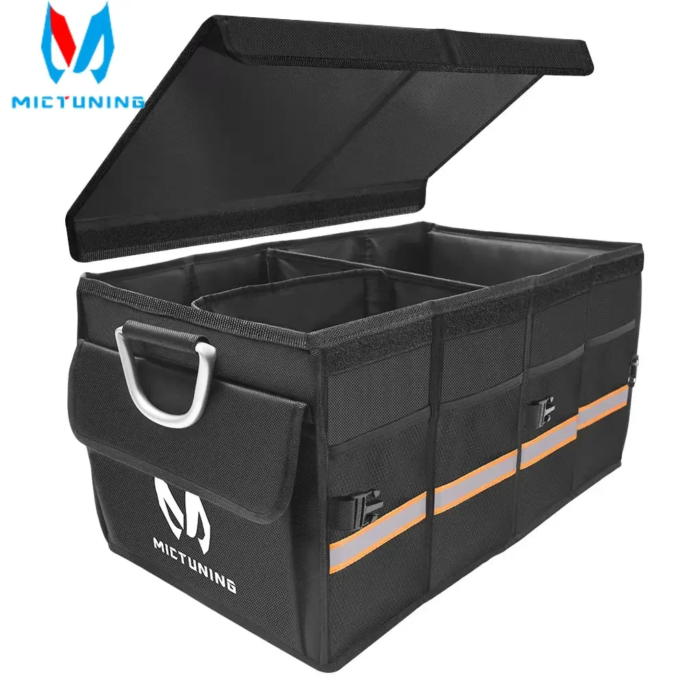 MICTUlGN Heavy Duty Car Trunk Organizer Waterproof Collapsible & Portable Cargo Storage Bin Container Carrier for Auto SUV Truck