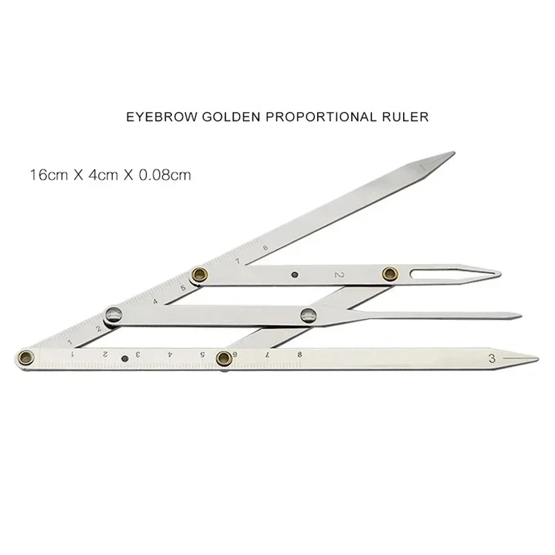 1pc Stainless Steel Gold Silver Black Proportional Ruler Triangle  Golden Ratio Measure Microblading Positioning Tools