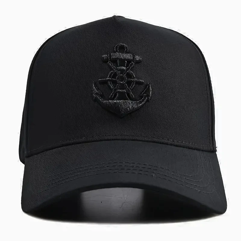 Unisex-Baseballmützen mit Schiffsanker-Stickerei, für Frühling und Herbst, für den Außenbereich, verstellbare Freizeithüte, Papa-Hut, Sonnenschutzhut – Detail 5
