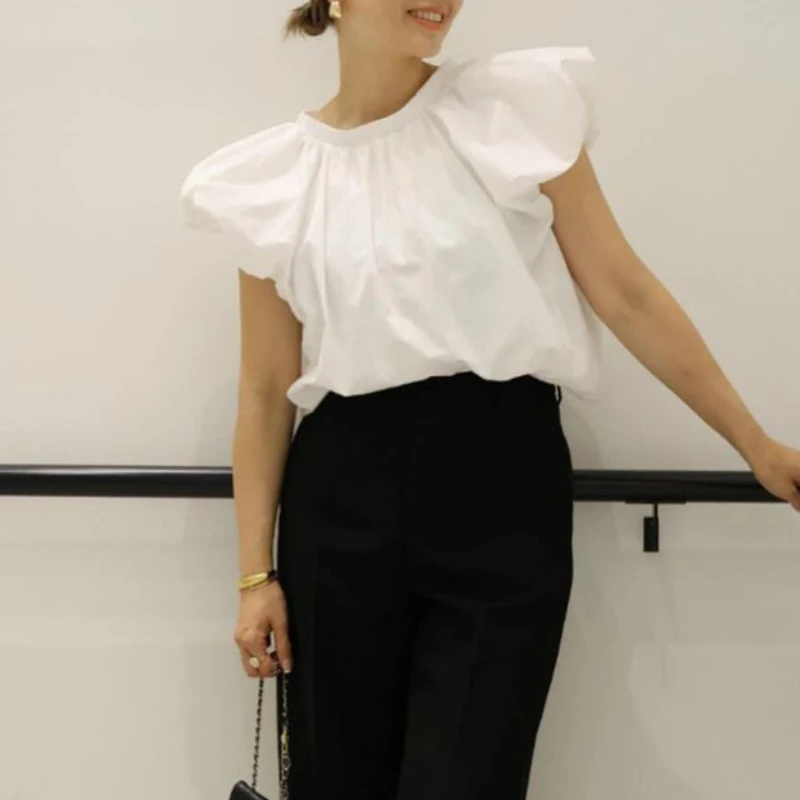 シックな女性の長袖ブラウス,Vネック,リバーシブル,ラウンドネック,ノースリーブトップ,ソリッド,ソフト,エレガント,新しい,日本,2022