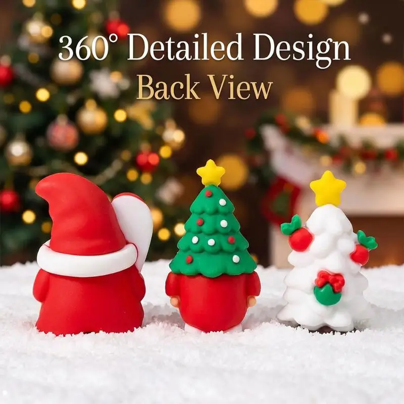 3/6/12 PCS Mini Gnomes Figurines Christmas Small Statue Santa Claus Dwarf Ornament Holiday Lawn Fairy Garden Home Decoration Ac