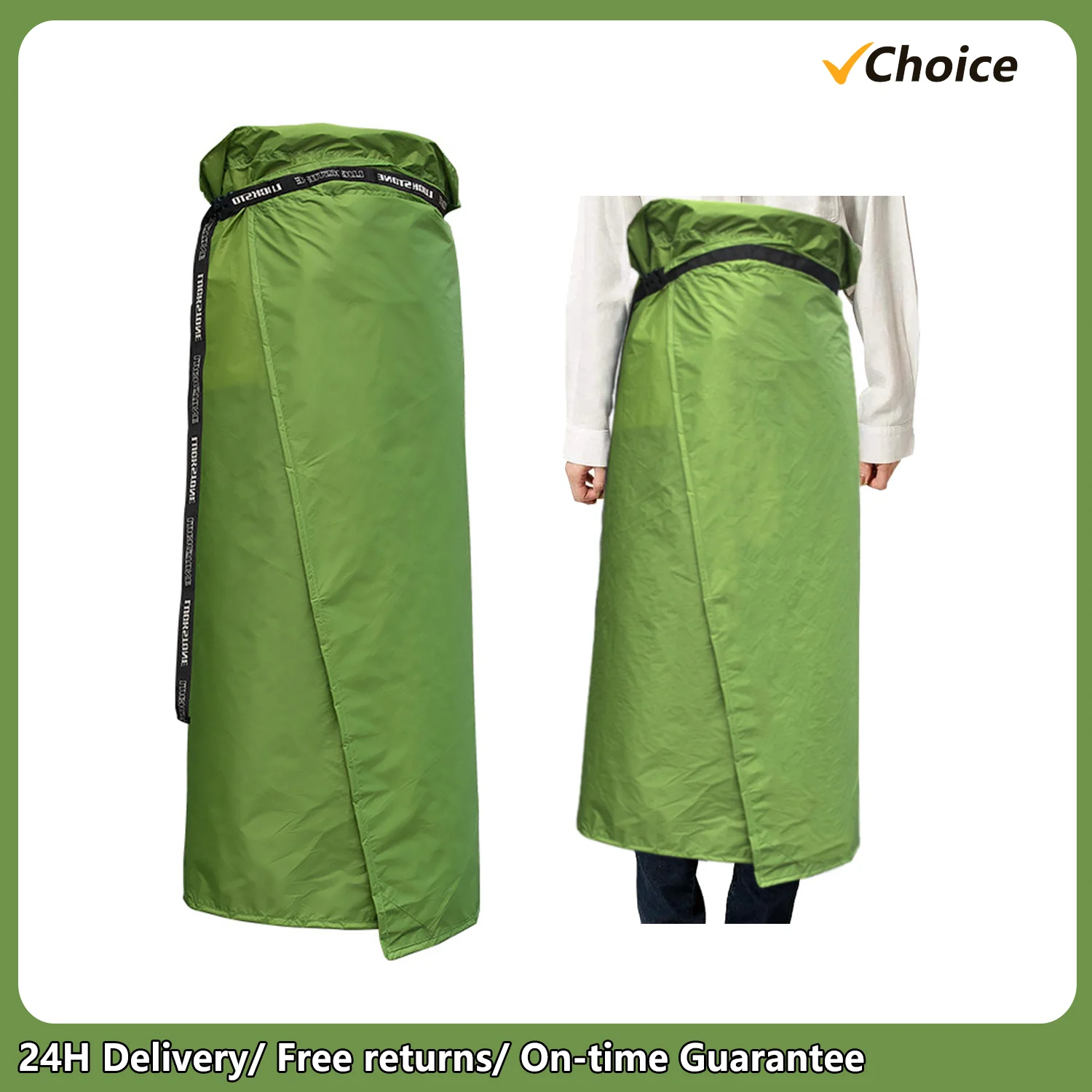 Half Body Rain Skirt Waterproof Rainwear Breathable Rain Kilt Lightweight Rain Gear for Camping Hiking Waterproof Raincoat Skirt