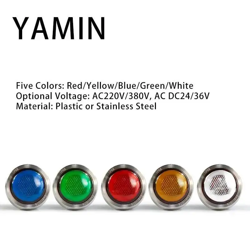 5pcs EX LED Signal Lamp Power Supply Indicator Light Explosion-proof Switch Operation Distribution Box Control DIY
