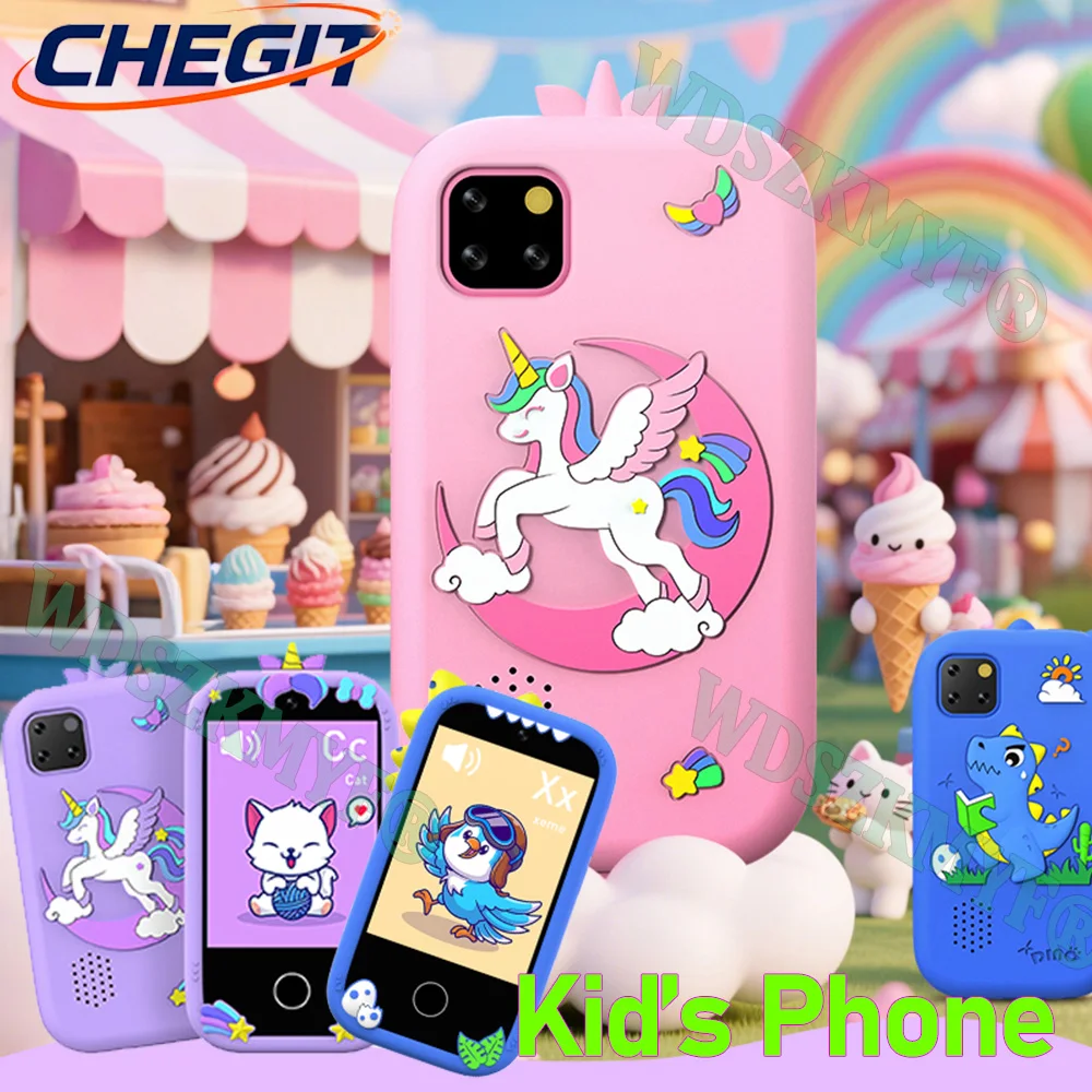 アップグレードキッズスマートフォンカメラおもちゃ2.8インチタッチビデオ録画音楽プレーヤー16ゲームベビーフォン子供用誕生日プレゼント