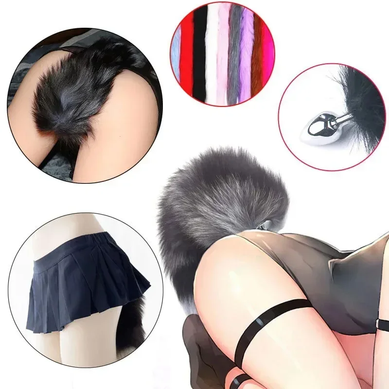 Sexy Fox Tail Anal Plug Metalowe produkty dla dorosłych Cosplay Sex Toys Dla kobiet Mężczyźni Anal Butt Plug Gry dla dorosłych Zabawka dla par 18