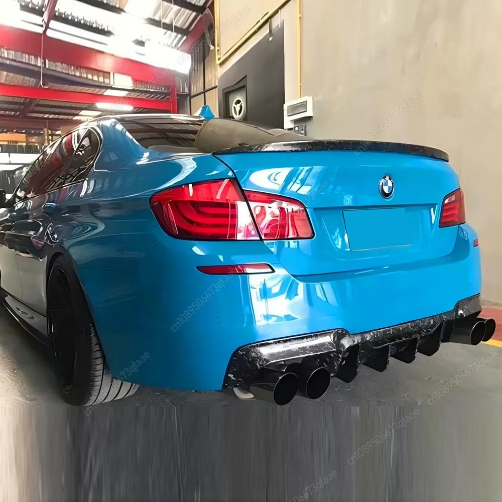 Für BMW 5er F10 F11 M5 2011-2017 ABS Tuning Auto Heckdiffusor Vierfach-Auspuff Competition-Stil Hochglanz Schwarz Zubehör
