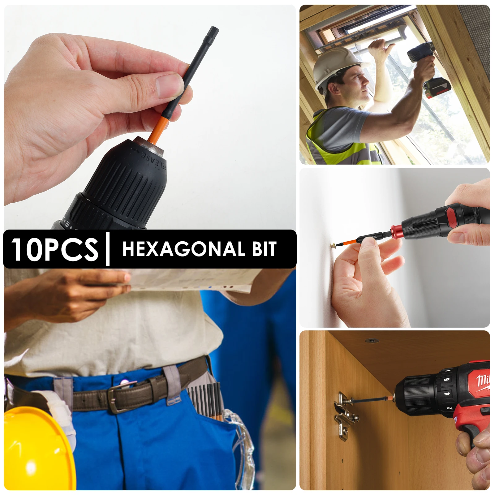 ชุดดอกไขควงหกเหลี่ยมแบบกระแทก อัลเลน วิงค์ พร้อมดอกสว่าน ขนาดเมตริกและ SAE 1/4 นิ้ว ก้านหกเหลี่ยม เหล็ก S2 ปลายดอกสว่านกลึงด้วยเครื่อง CNC พร้อมแม่เหล็ก หัวหกเหลี่ยมแบบกระแทก