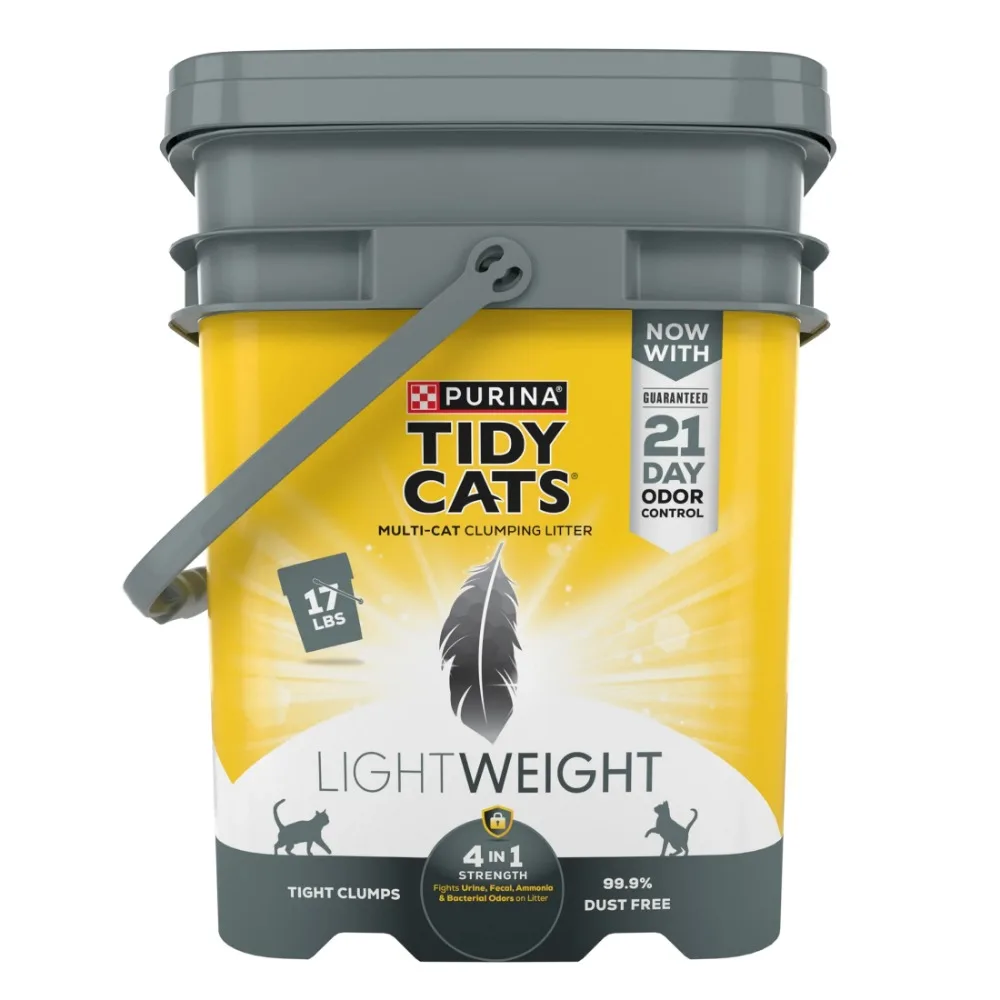 Purina  Multi-Cat Clumping Kitty Litter, 4-In-1 Strength Lightweight Deodorizing, 17 lbs Pail