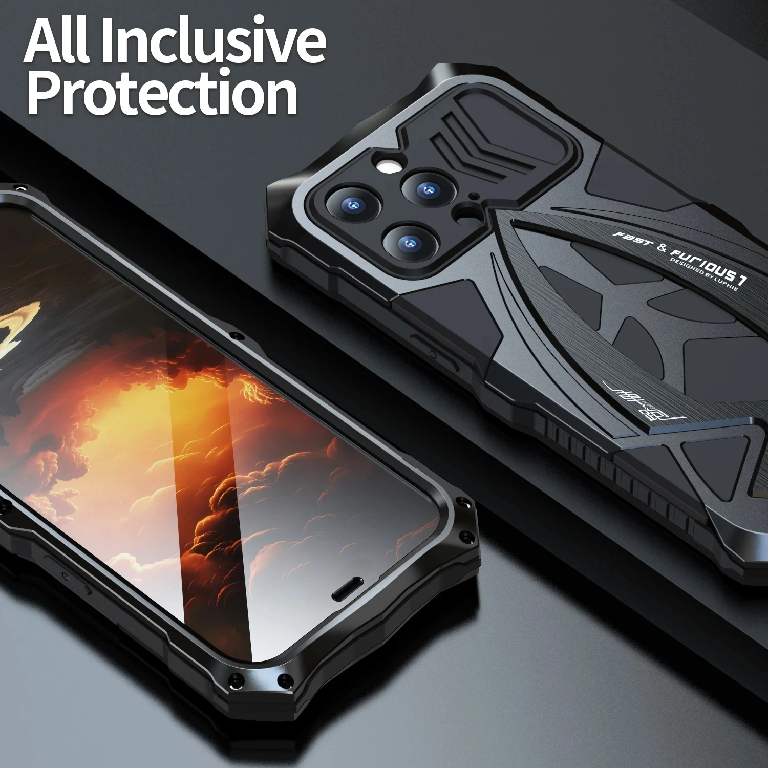 Armored all-wrapped metal case for iPhone 15 14 13 Pro Max 14 15 Plus for Samsung S22Ultra S23Ultra shockproof phone case