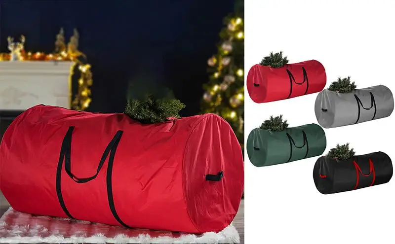 

Christmas Tree Storage Bag Artificial Xmas Holiday Tree Waterproof Zippered Bag Carry Handles Tear Proof Oxford Tote Container