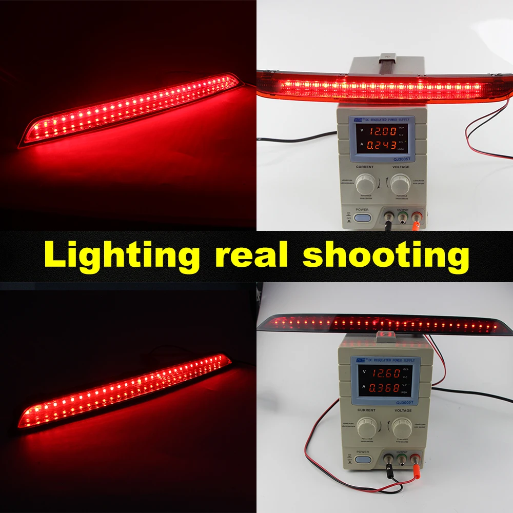 ไฟเบรกดวงที่สามแบบ LED สำหรับรถยนต์ Audi Q7 4L ปี 2006-2015 รุ่นติดตั้งสูง  1 ชิ้น  เลนส์รมดำ/แดง