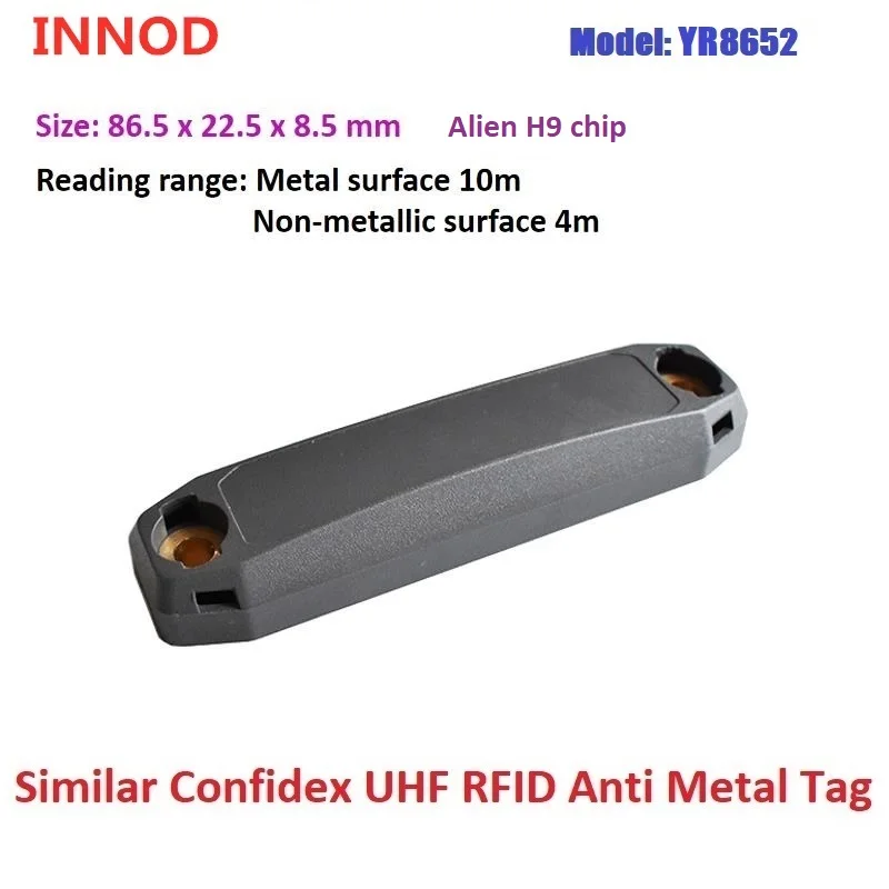 Fidex Con 장거리 UHF RFID 안티 메탈 태그, 내구성 ABS 재고 시스템, Monza 4QT 칩, 패시브 Impinj 액세스 제어 카드