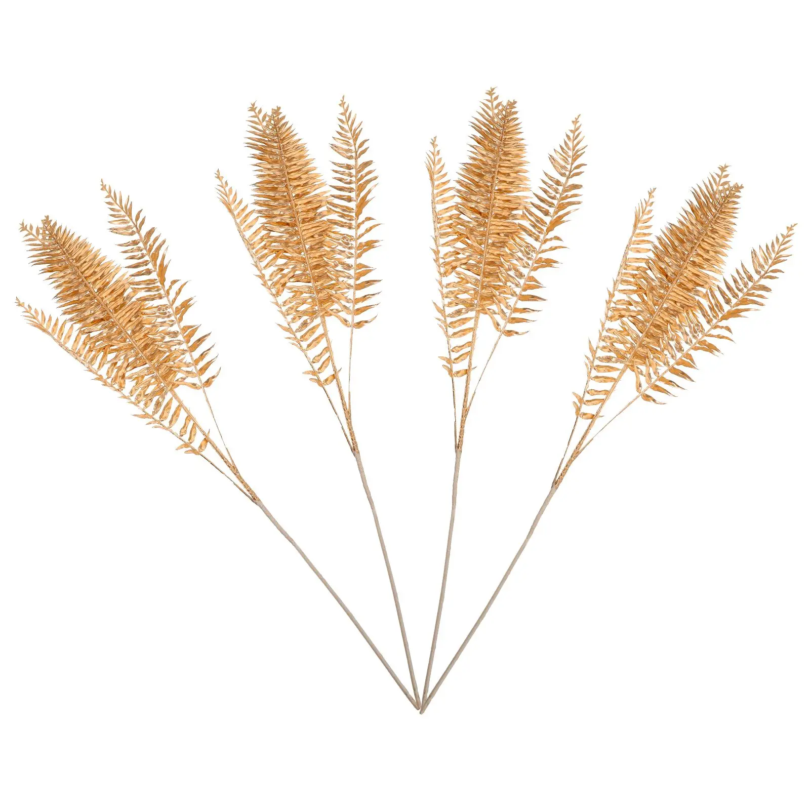 

4pcs Artificial Leaf Branches Golden Simulation Leaves DIY Floral Arrangement Home Decor Wedding Centerpieces Fake Plants Vase
