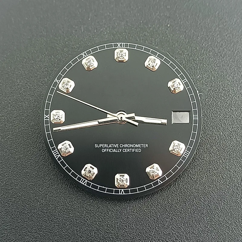 Jam tangan pria NH35 dial 28.5mm safir berlian tombol kuku untuk NH35 NH36 gerakan mekanis otomatis 39mm Aksesori jam