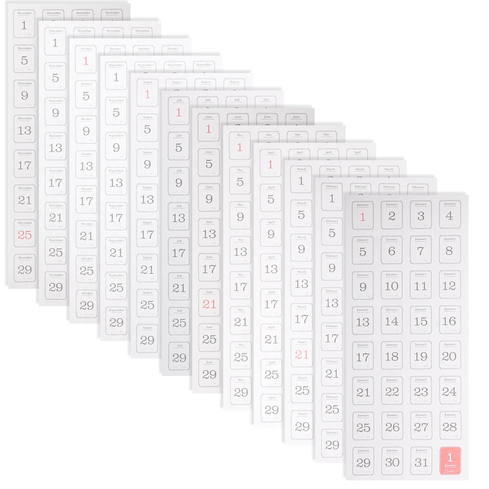 

Date Sticker Planner Labels Annual Stickers Formulate Plans Check Order Sticky Decor Scrapbook Gifts Friends Children