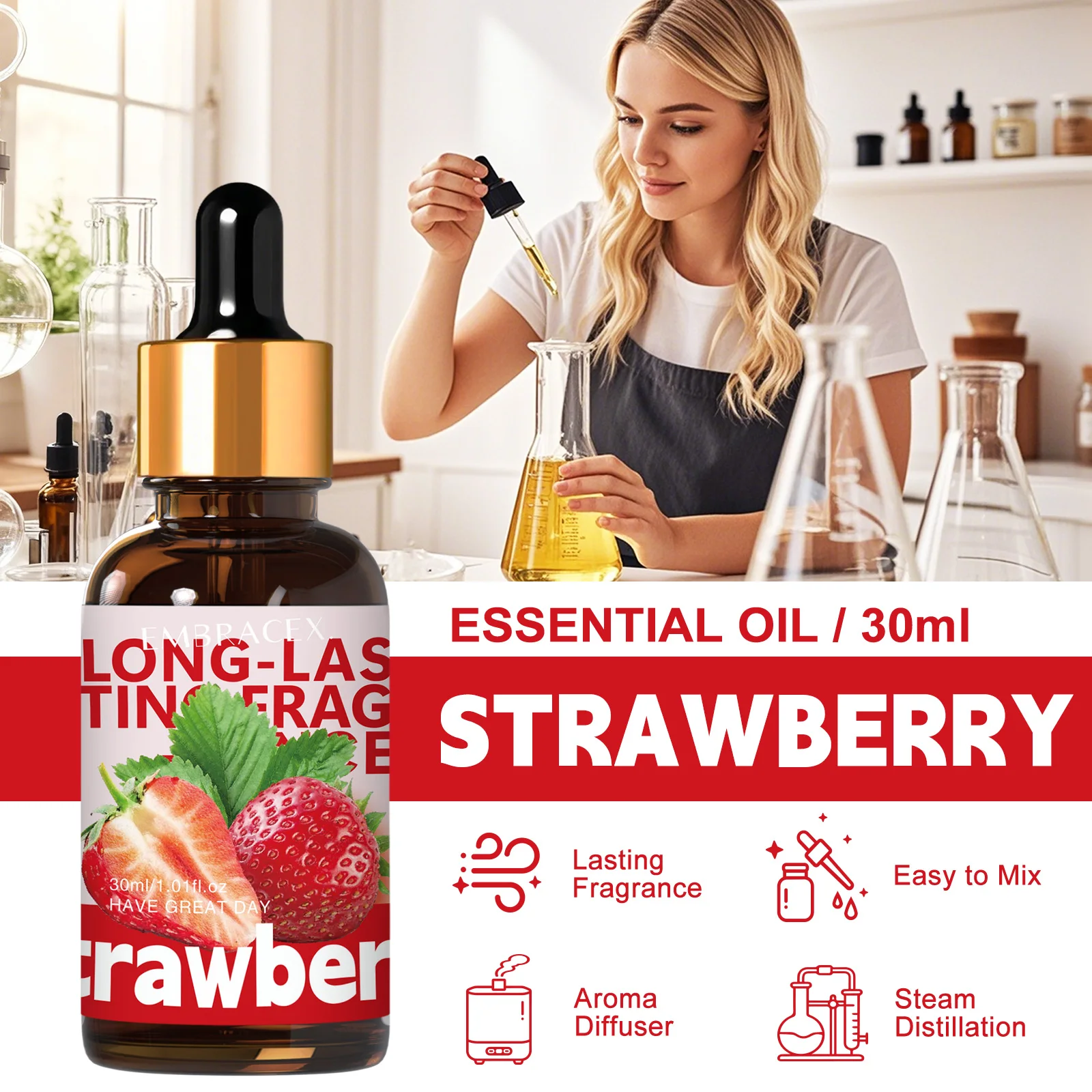 30ml Çilek Aromalı Yağlar, Dif - Candle Making Fragrance Oils incelemesi ve fiyatı