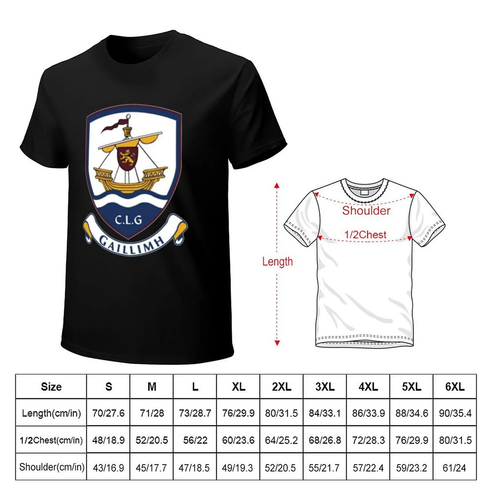 Galway Crest GAA T-shirt summer tops quick drying Aesthetic clothing sweat Men's cotton t-shirt