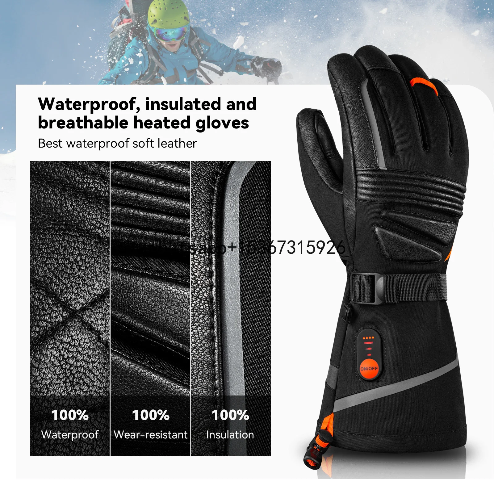 Winter USB Electric Heated Gloves Warm Skiing Moto Heated Finger Gloves New Version Electronic Heating Gloves USB hand