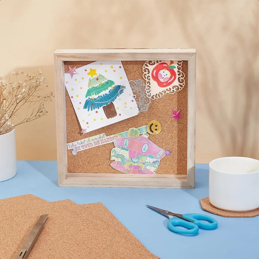 10 PCS Cork Board and Coasters 12x12 Inch Square 2mm Thick Sand Brown Cork Insulated for Wall Decorations and DIY Crafts