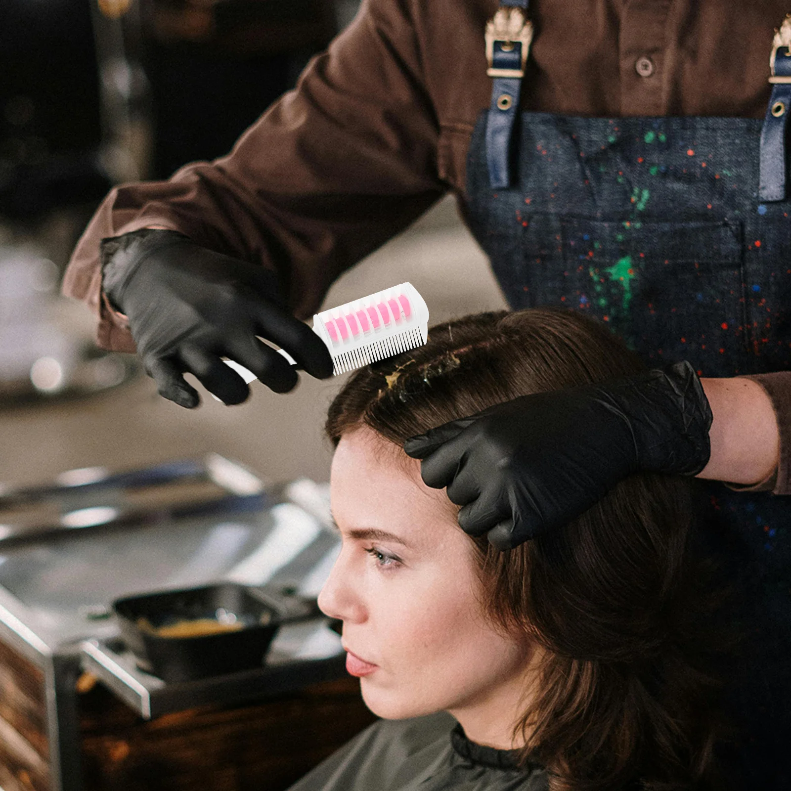 

8 шт., расческа для краски, временная краска для волос, моющийся мел-аппликатор для вечеринки, инструмент для окрашивания волос, яркая смелая трансформация