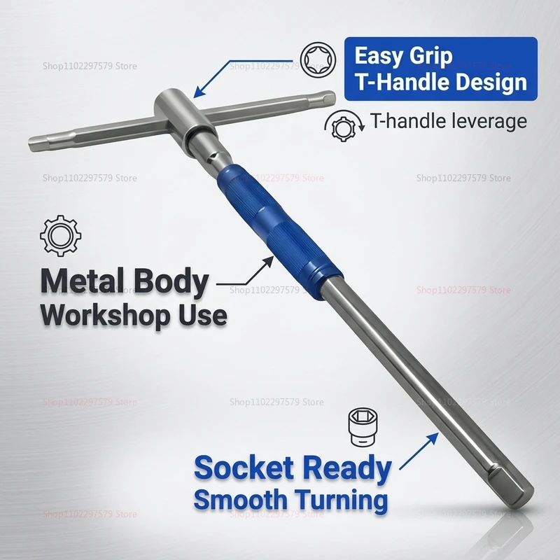 

T Handle Extension Rod Hex Allen Wrench for Key Spanner Universal T-Type Socket Replacement Sleeve Wrench Repair Tool