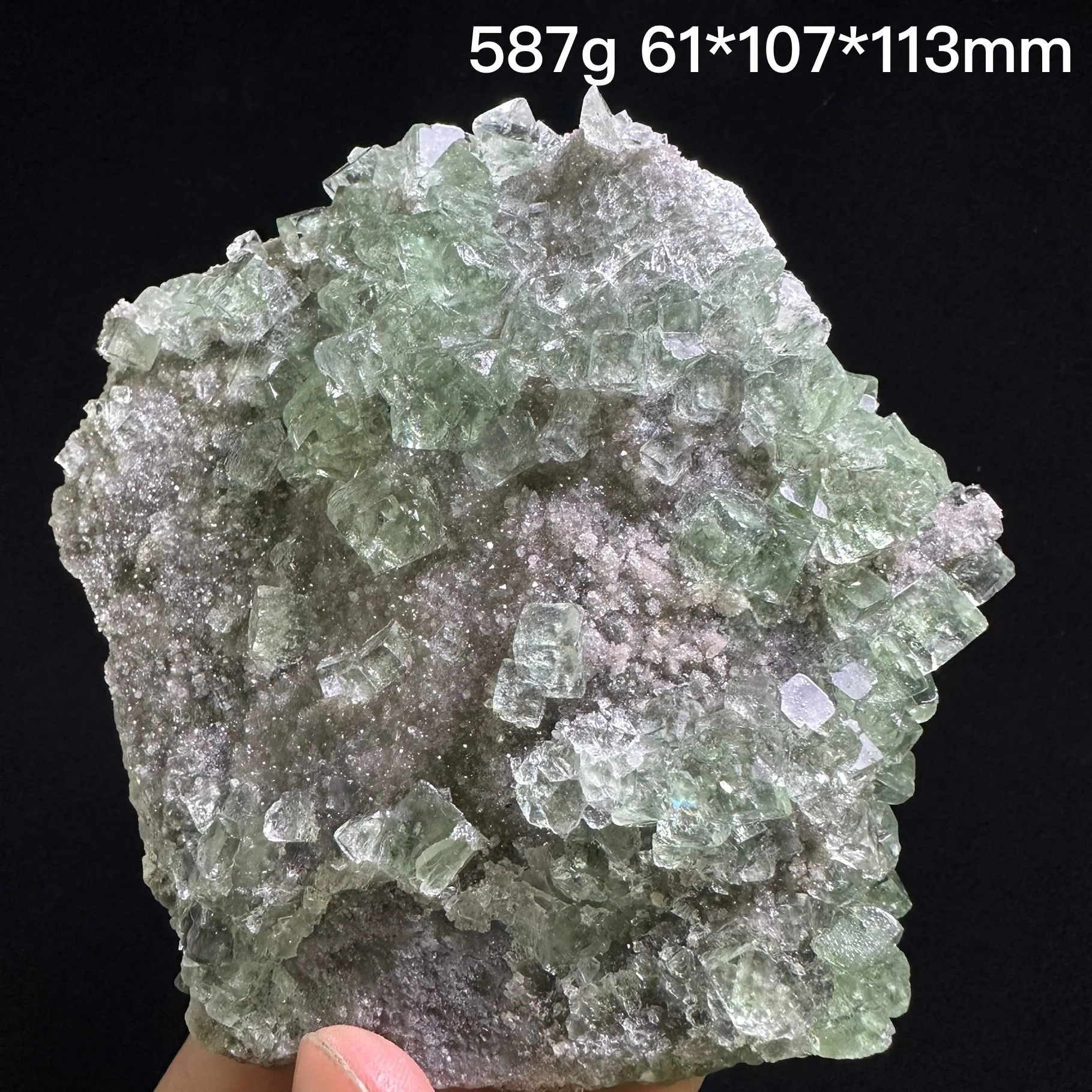 Natural fluorite Xianghualing green fluorite mineral specimen crystal quartz cluster rock gift treatment stone home decoration