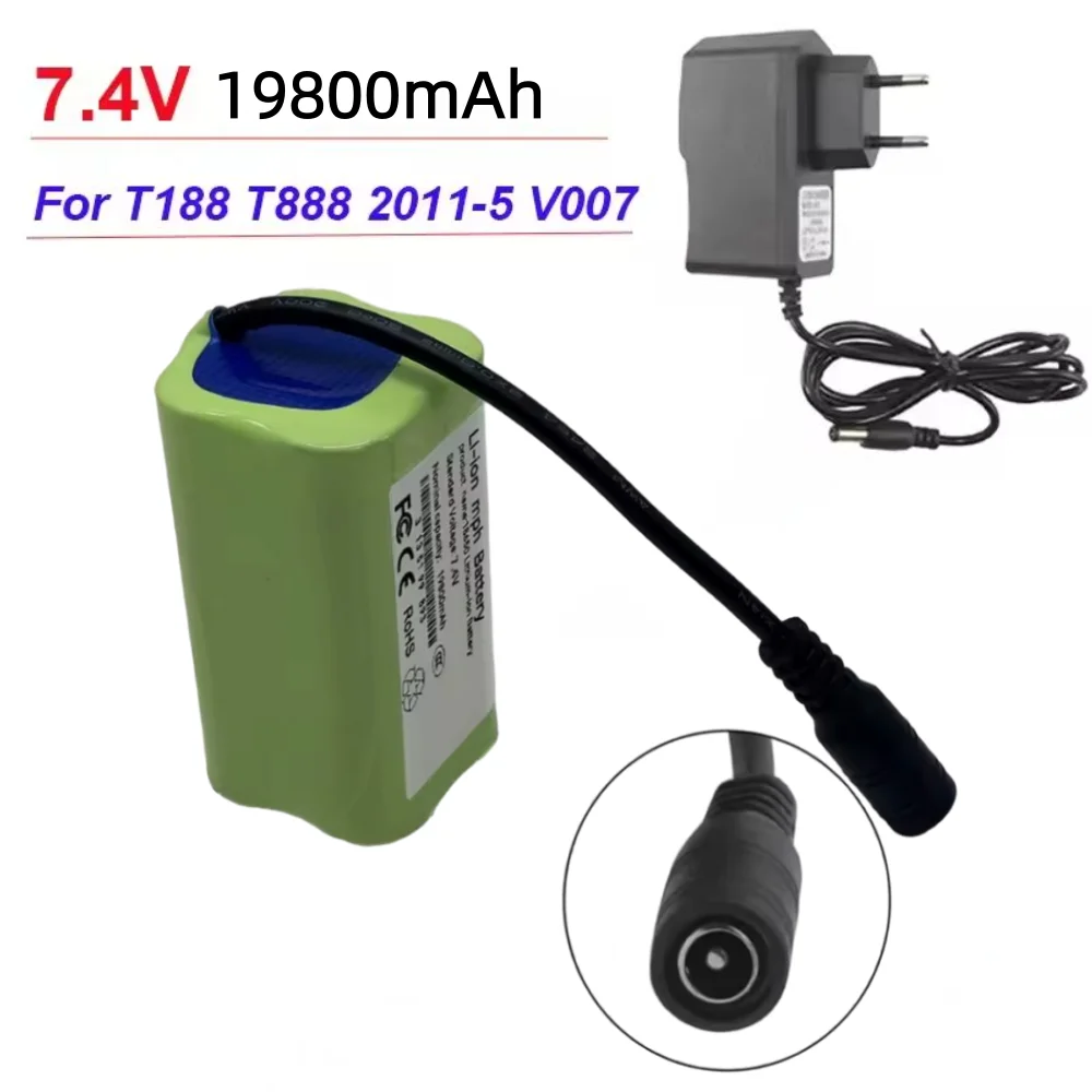 

Batería de 7,4 V 19.8Ah con cargador para T188T8882011-5V007C18H18ControlremotoRCcebo de pesca barco piezasde batería derepuesto