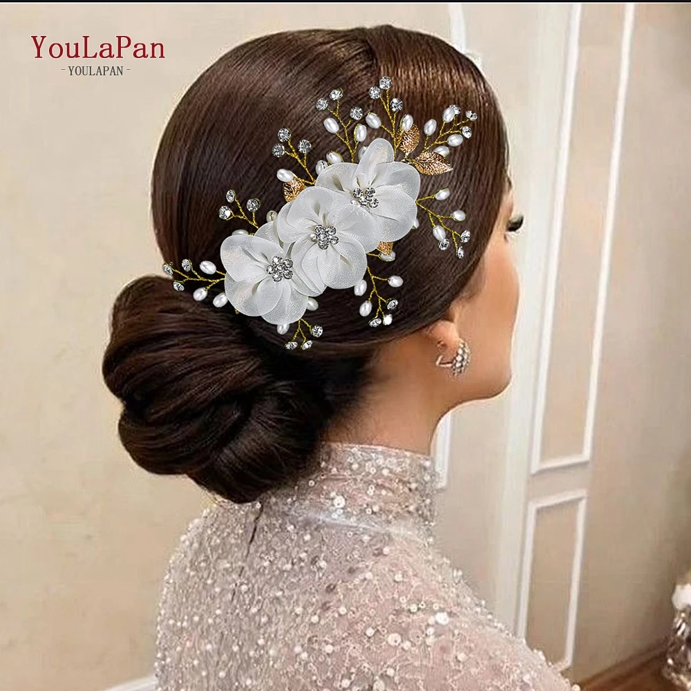 

YouLaPan Rhinestone Pearl Elegant Hair Comb Handmade Wedding Hair Accessories Bride Headdress Bridesmaid Fashion Headwear HP855