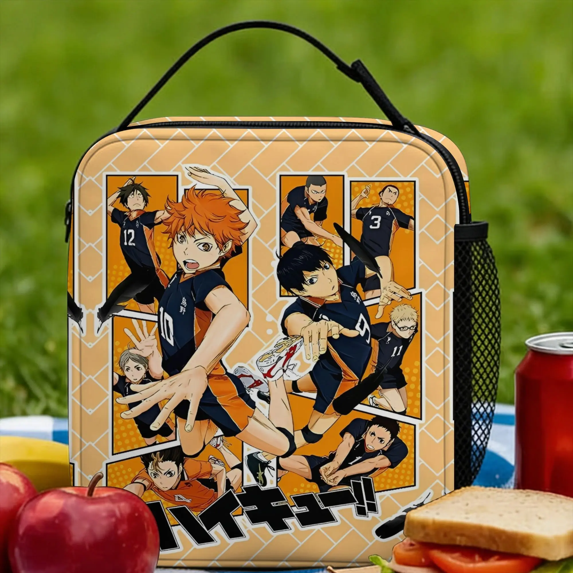 

Японское аниме Haikyuu: Термосумка-холодильник для обедов, многоразовая, портативная, для девочек и мальчиков