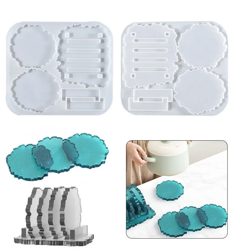 

DIY Coaster Set Silicone Mold Storage Kitchen Anti-Scald Heat Insulation Pad Creative Home Desktop Decoration Epoxy Resin Molds