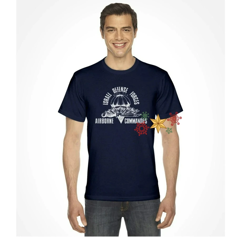 Israel Defense Forces Airborne Commandos T-Shirt 100% Cotton O-Neck Short Sleeve Summer Casual Mens T-shirt Streetwear