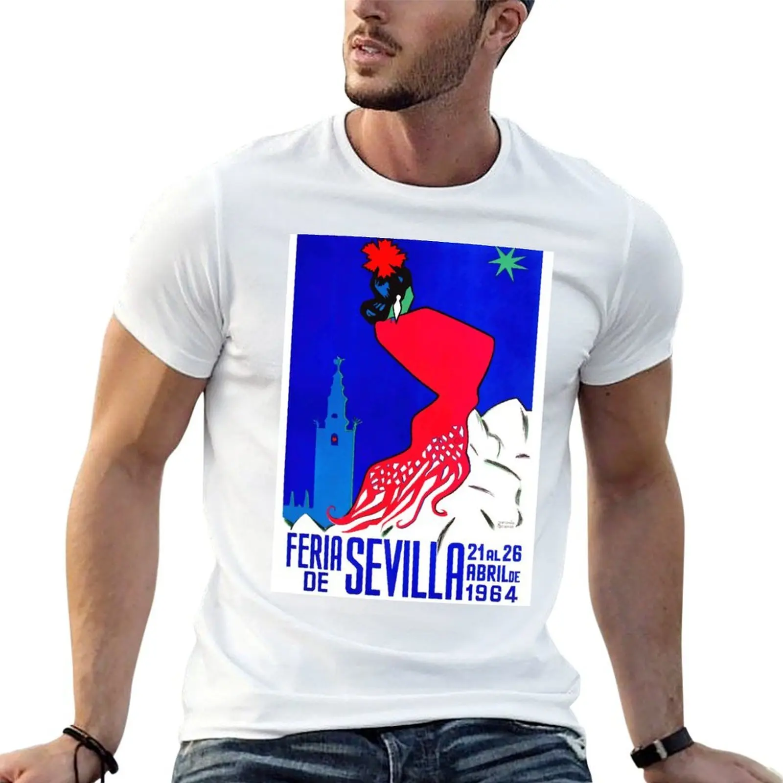 Spain 1964 Seville April Fair Poster T-Shirt t shirts for man cotton man tshirt man t shirts graphic T-shirt