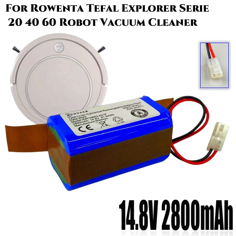 RS-RT900866 Li-ion Battery 14.8V 4S1P 2800mAh For Rowenta Tefal Explorer Serie 20 40 60 Robot Vacuum Cleaner Part