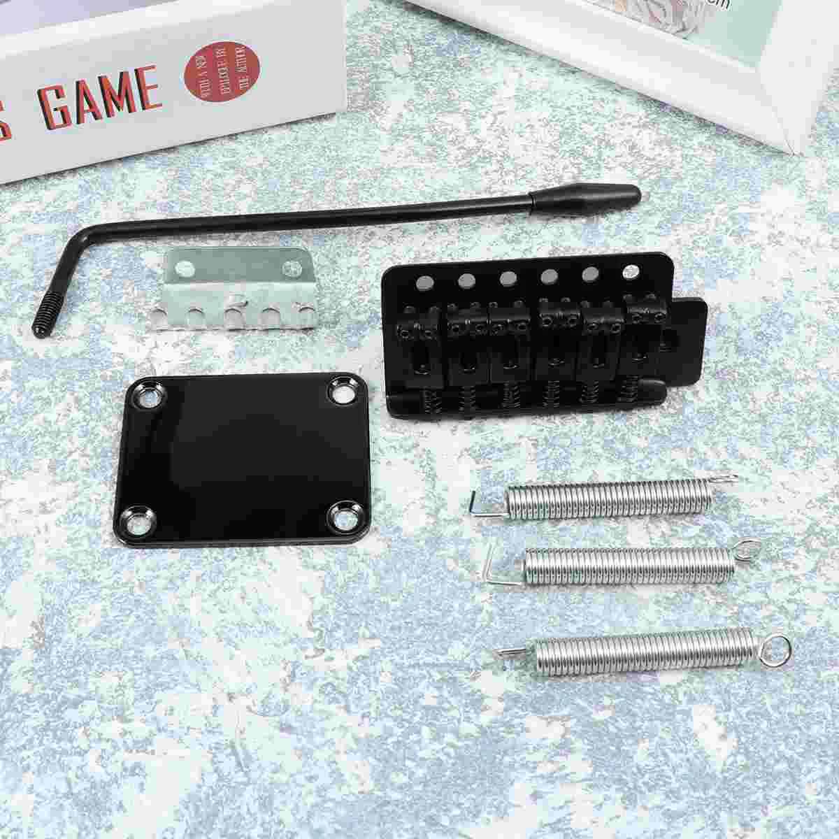

GA298 Electric ST Guitar Tremolo Bridge with Neck Plate for Guitar Musical Instrument Parts Guitar Neck Plate (Black)